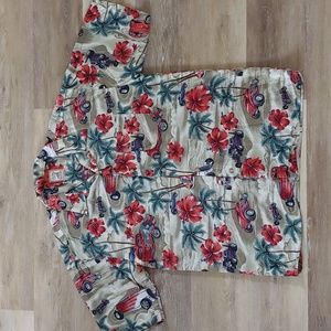 Vintage Island Collection 100% Rayon Button Down Shirt Size XXL